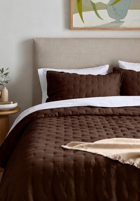 Berry 100% Linen European Linen dream quilt sham set