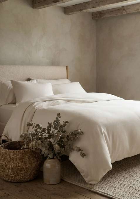 Ivory Organic Cotton Jersey Solid Duvet Covers