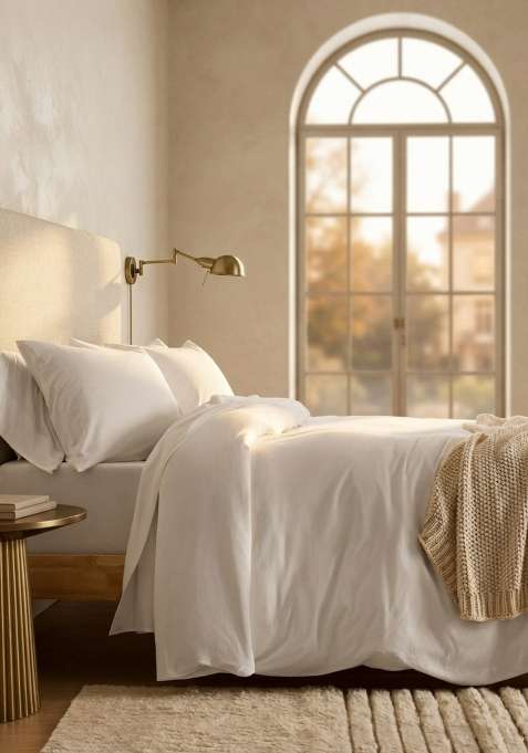 White Organic Cotton Jersey Solid Duvet Covers
