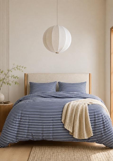 Black And White Organic Cotton Stripes Duvet Covers