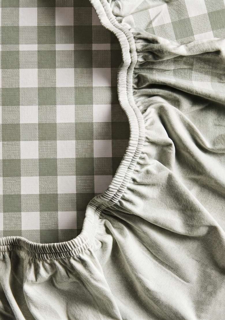 Olive Organic Cotton Gingam Checked Pillowcases - Indya