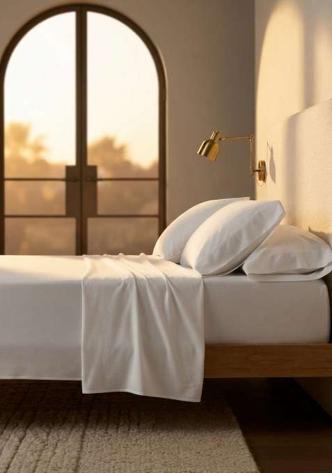 White Organic Cotton Jersey Solid Pillowcases