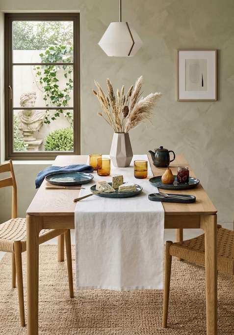 Ivory 100% Linen Solid Table Runners