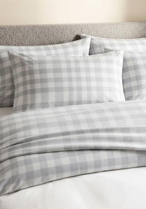Blue Organic Cotton Gingam Checked Sham Sets