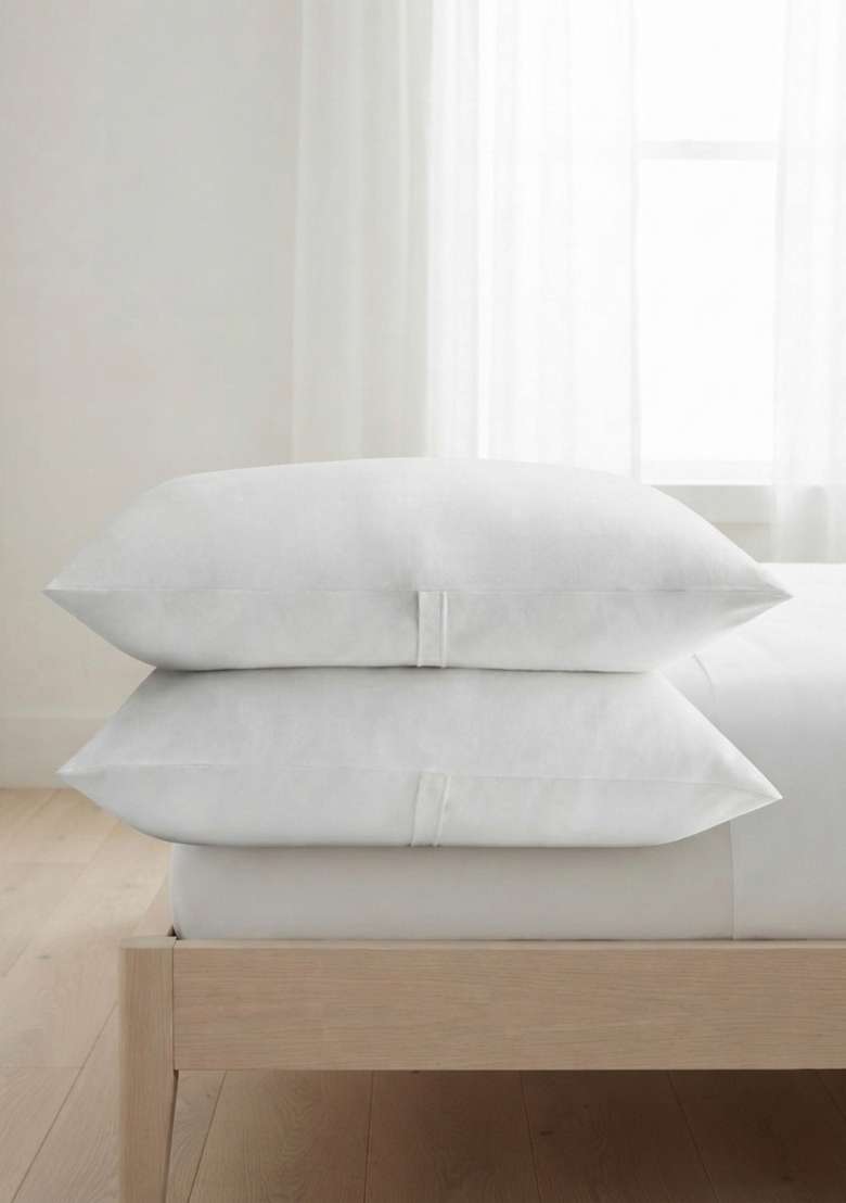 White Organic Cotton Jersey Solid Sham Sets - Indya