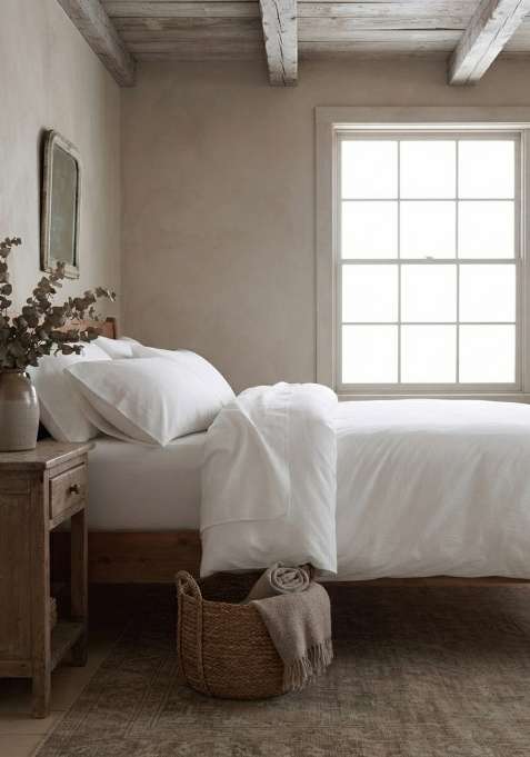 White Organic Brushed Cotton Solid Sham Sets