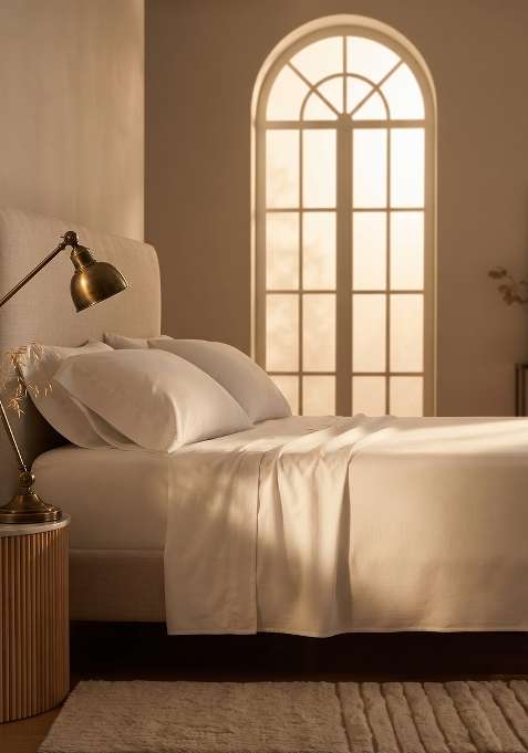 White Organic Cotton Jersey Solid Sheet Sets
