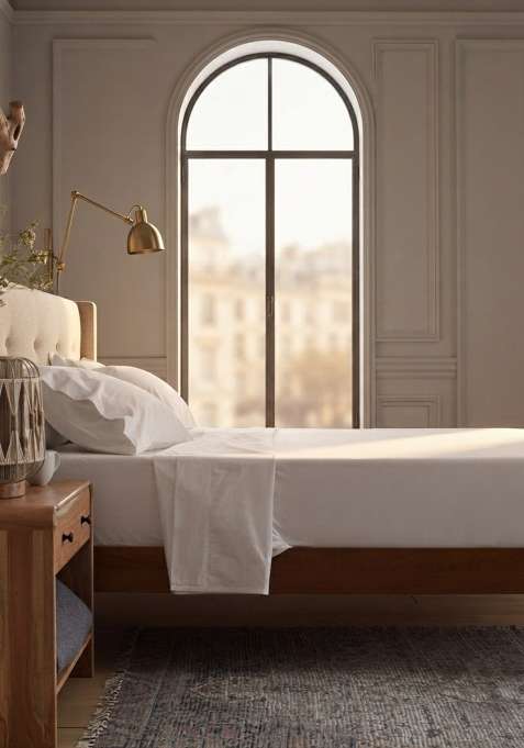 White Organic Brushed Cotton Solid Sheet Sets