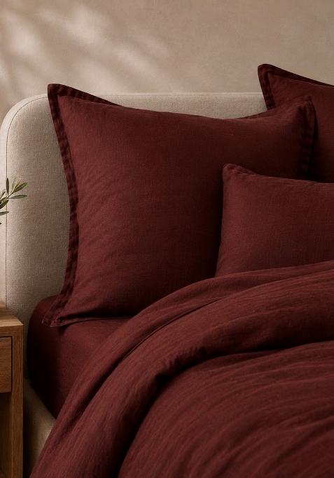 Berry 100% Linen European Linen Sham Set