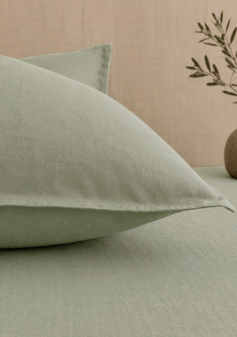 Olive European Linen Euro Sham - Indya
