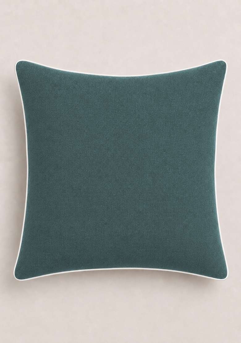 Aqua European Linen Piped Euro Sham - Indya