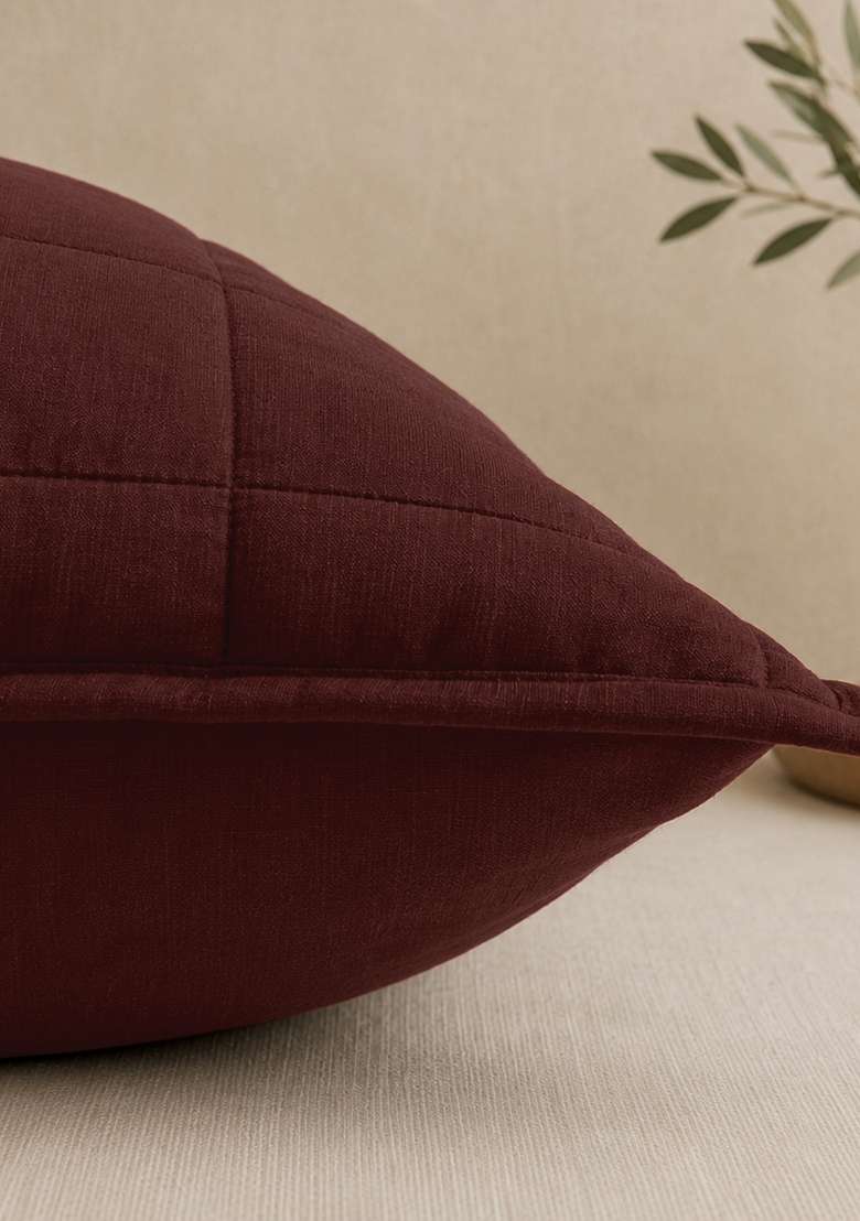 Berry European Linen Quilted Euro Sham - Indya