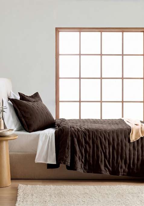 Coffee 100% Linen European Linen dream quilt