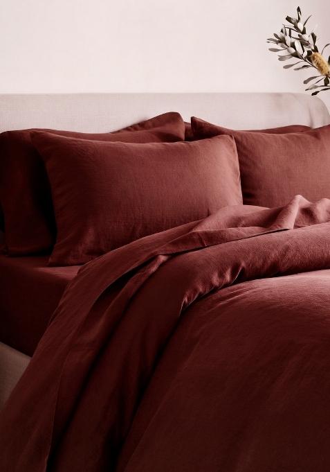Berry 100% Linen European Linen Sham Set