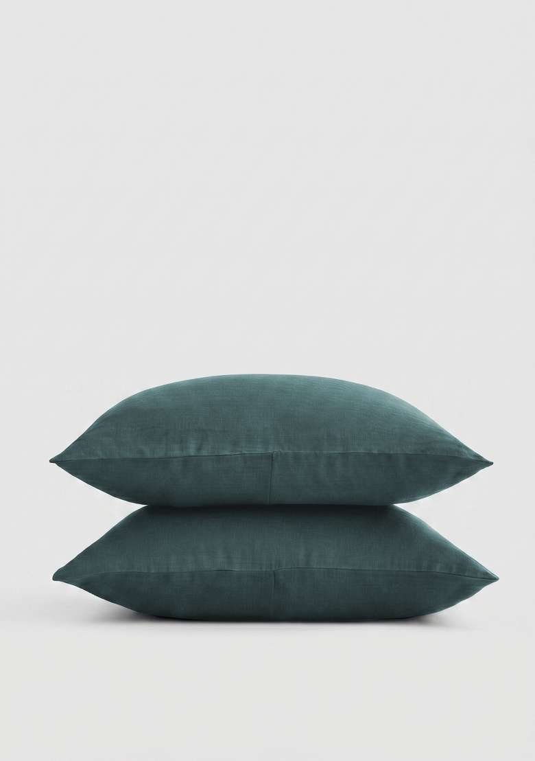 Aqua European Linen Sham Set - Indya