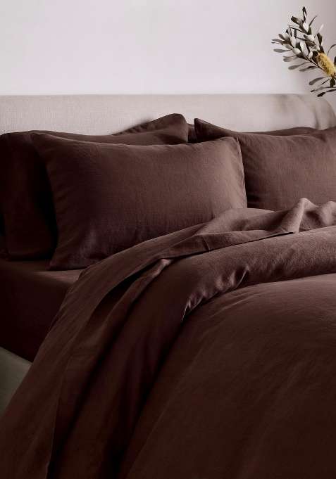 Coffeee 100% Linen European Linen Sham Set