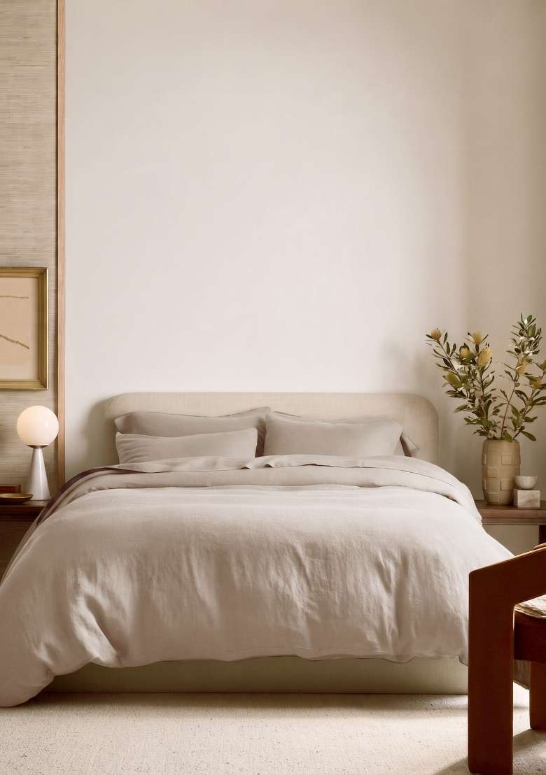 Tan European Linen Sham Set - Indya