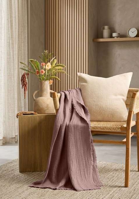 Lt Purple Organic Cotton Gauze Throw