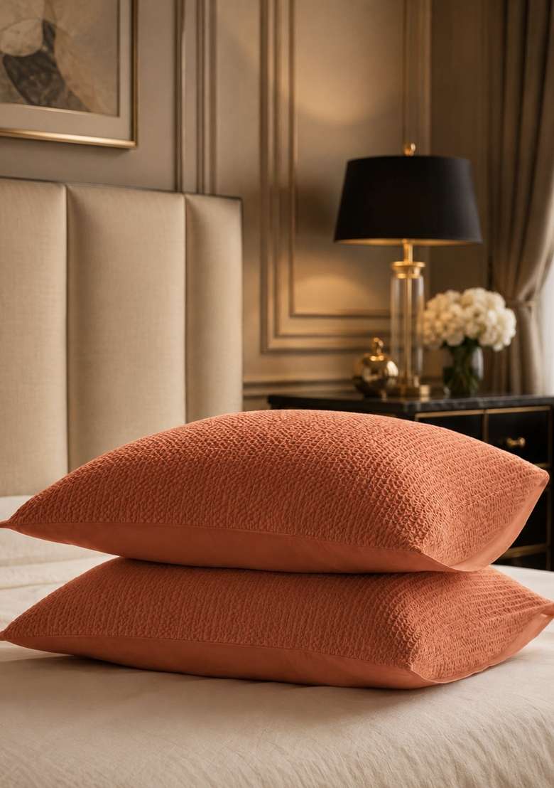 Terracotta Organic Luxe Honeycomb Sham Set - Indya