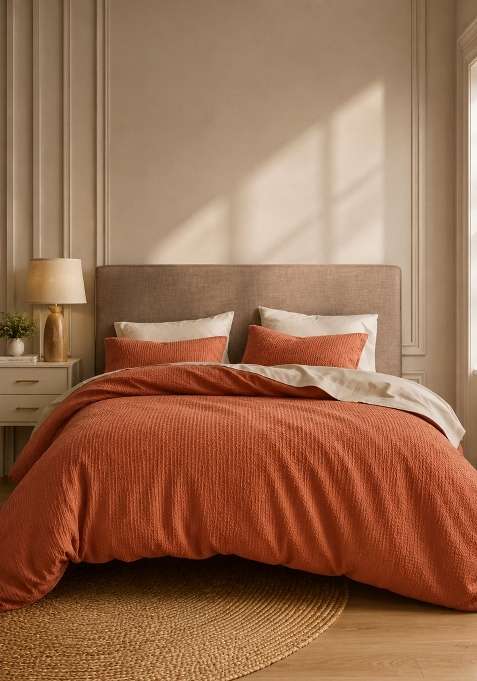Bricks Organic Luxe Honeycomb Duvet Cover Set