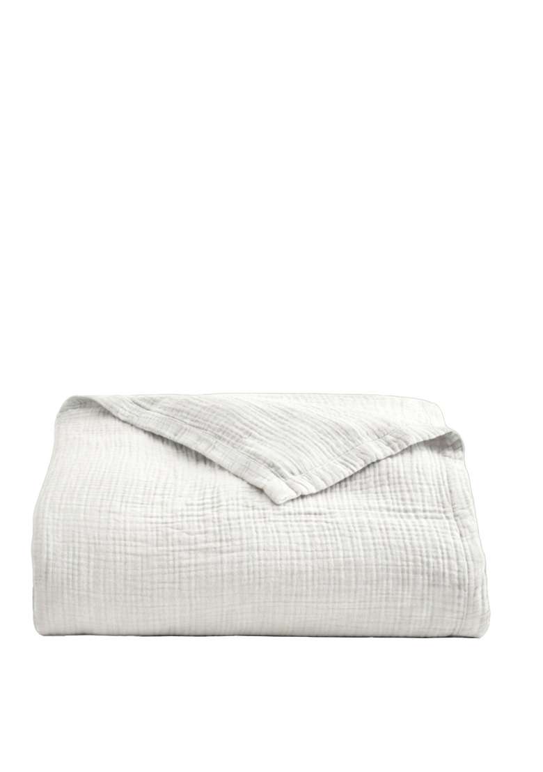 White Organic Cotton Gauze Blanket - Indya