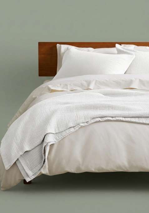 Star White Organic Cotton Gauze Blanket