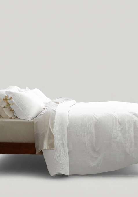 Star White Organic Cotton Gauze Duvet Cover