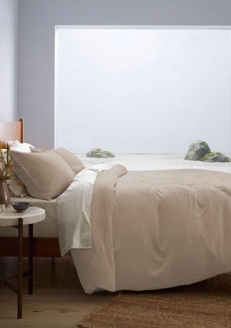 Dune Organic Cotton Gauze Duvet Cover Set - Indya