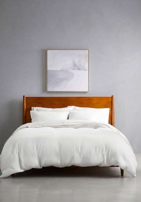 Star White Organic Cotton Gauze Duvet Cover Set