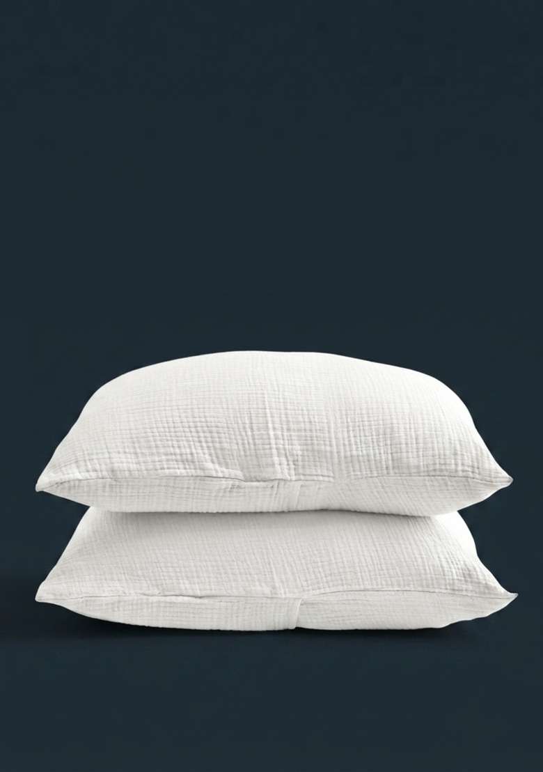 White Organic Cotton Gauze Sham Set - Indya