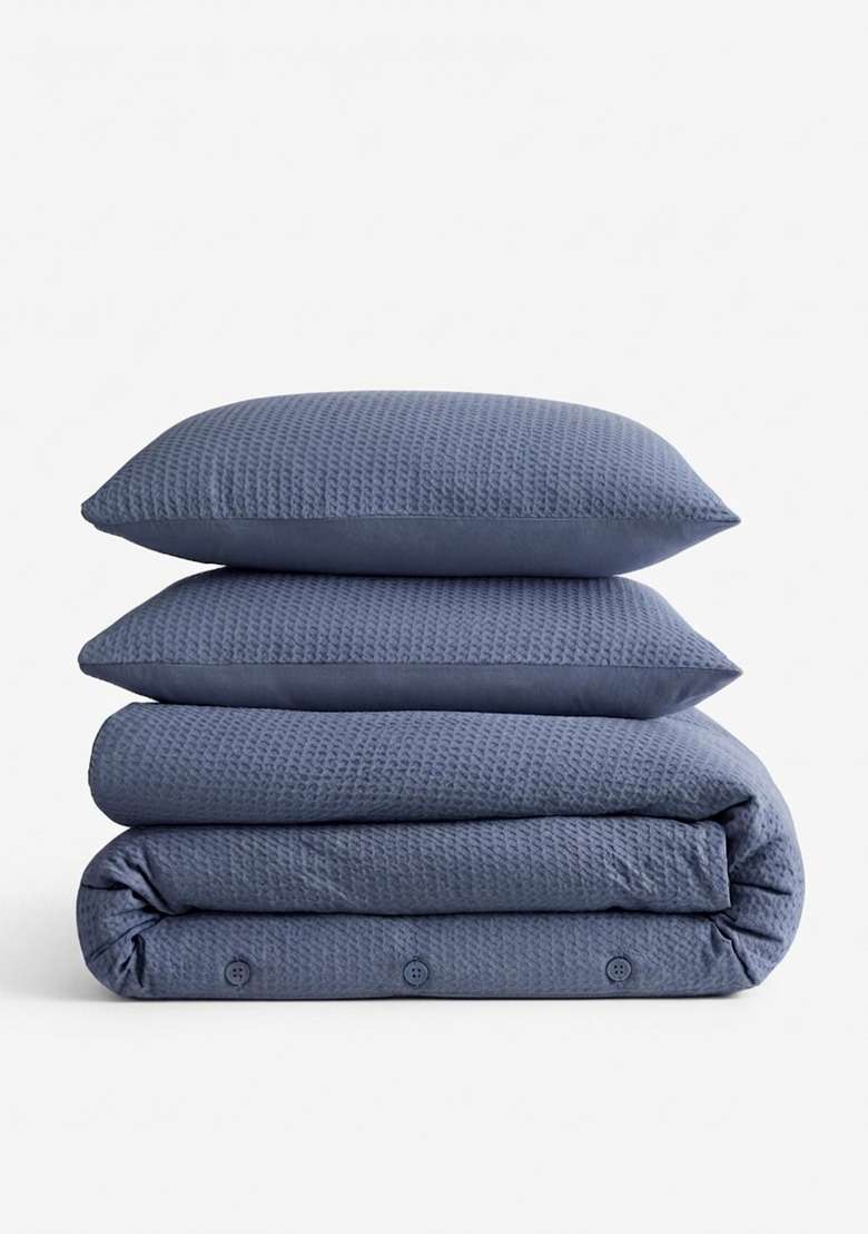 Mineral Organic Luxe Honeycomb Duvet Cover Set - Indya