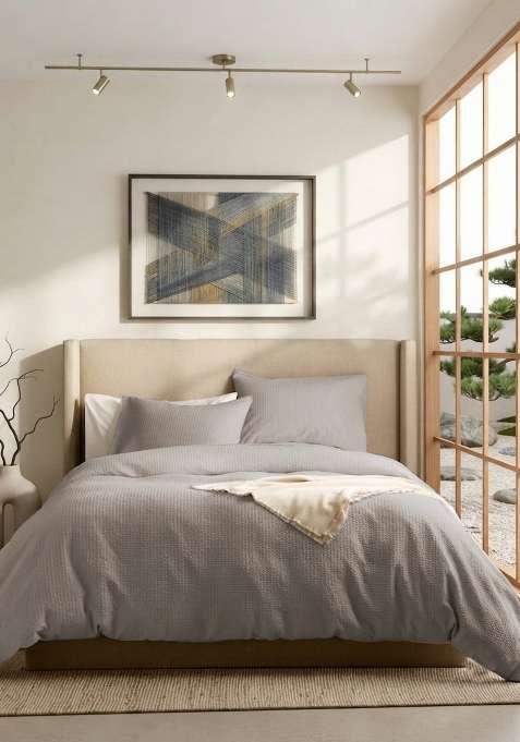 Pastel grey Organic Luxe Honeycomb Sham Set