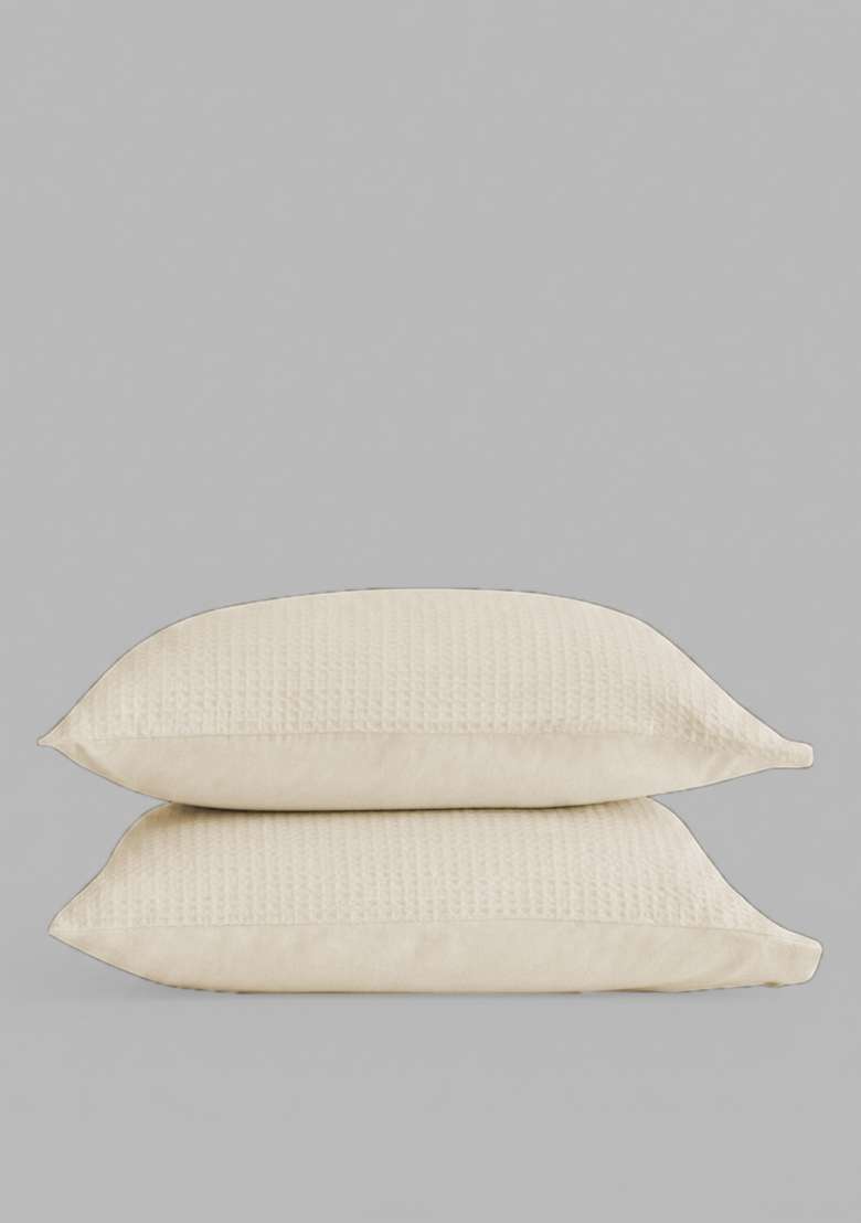 Undyed Organic Luxe Honeycomb Sham Set - Indya