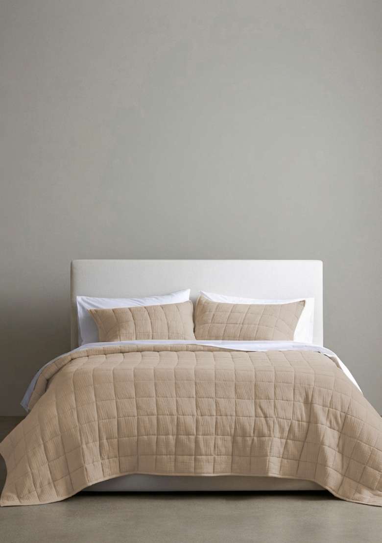 Dune Organic Cotton Gauze Box Quilt - Indya