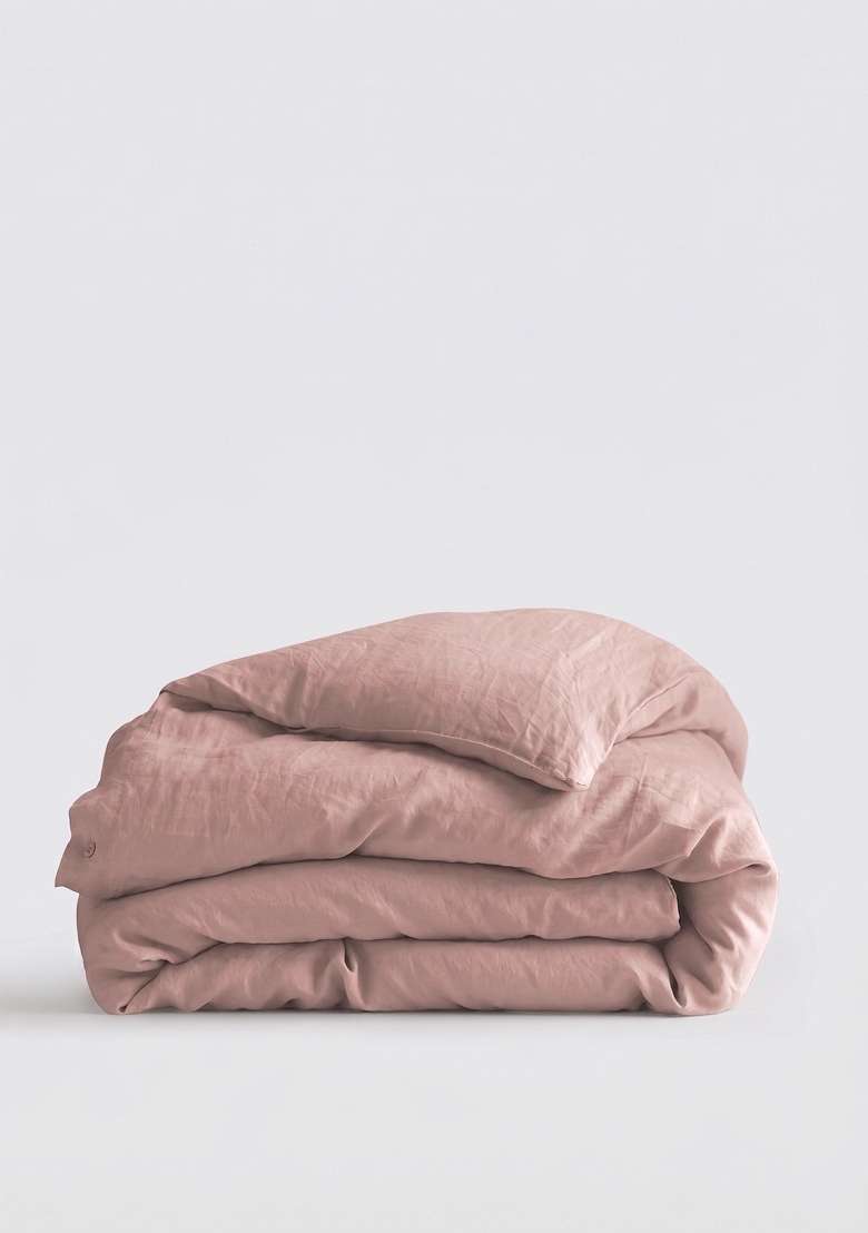 Dusty Mauve European Linen Duvet Cover - Indya