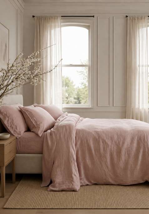 Dusty Mauve European Linen Duvet Cover