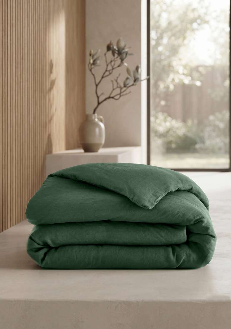 Pine European Linen Duvet Cover - Indya