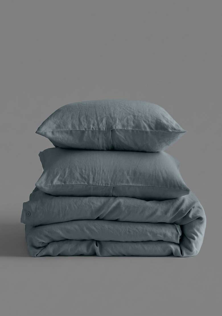 Nightfall European Linen Duvet Cover Set - Indya