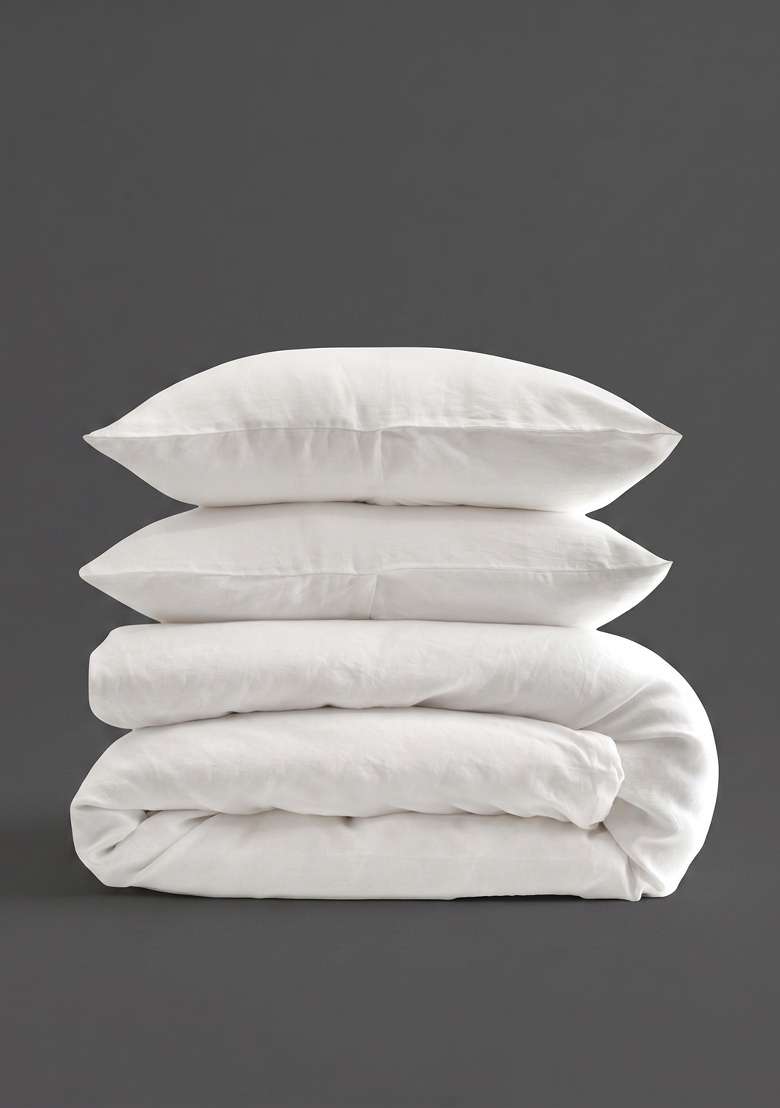 White European Linen Duvet Cover Set - Indya