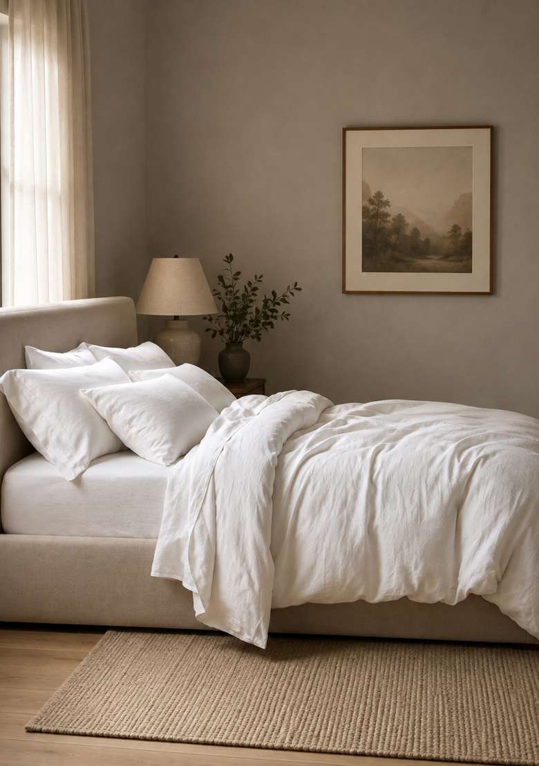 White European Linen Duvet Cover Set - Indya