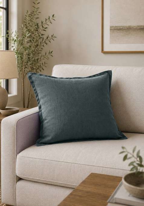 Lite Charcoal European Linen Euro Sham