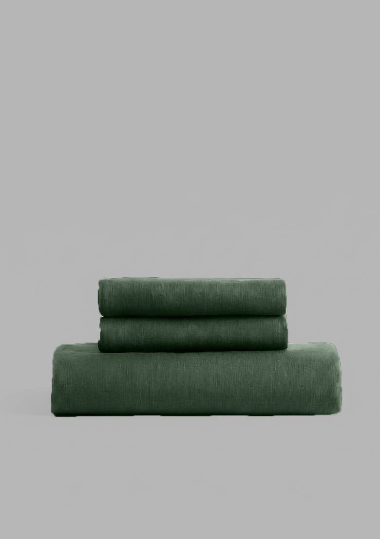 Pine European Linen Fitted Sheet Set - Indya