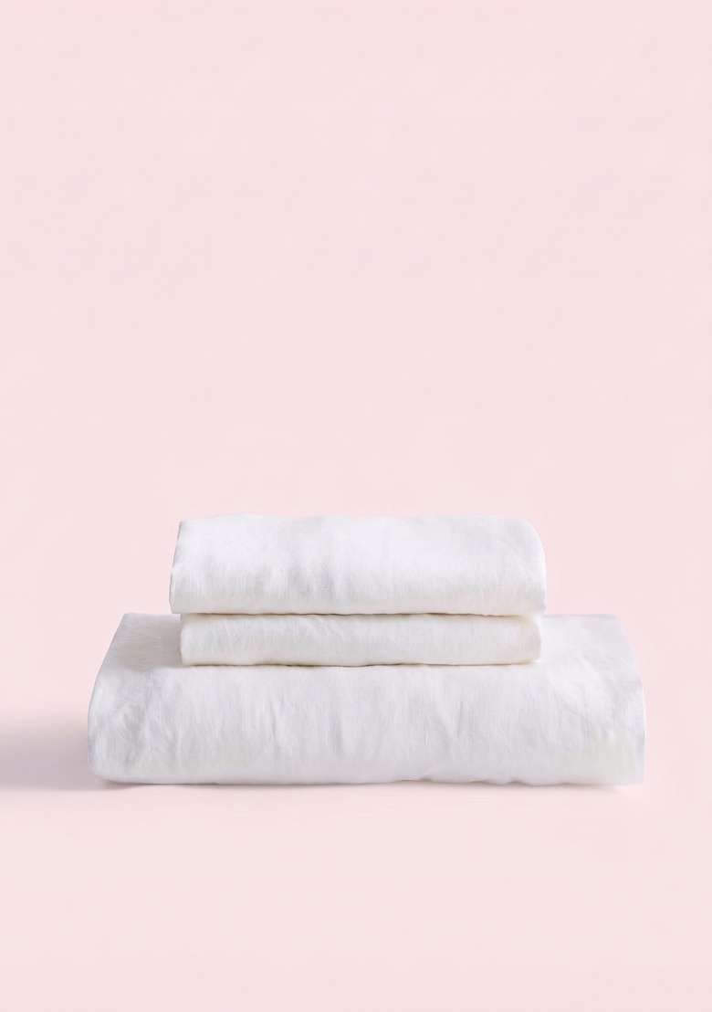 White European Linen Fitted Sheet Set - Indya