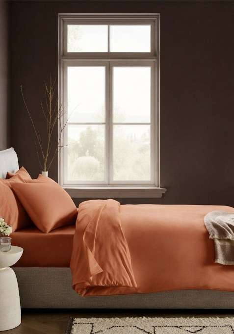 Bricks Organic Crisp Percale Duvet Cover