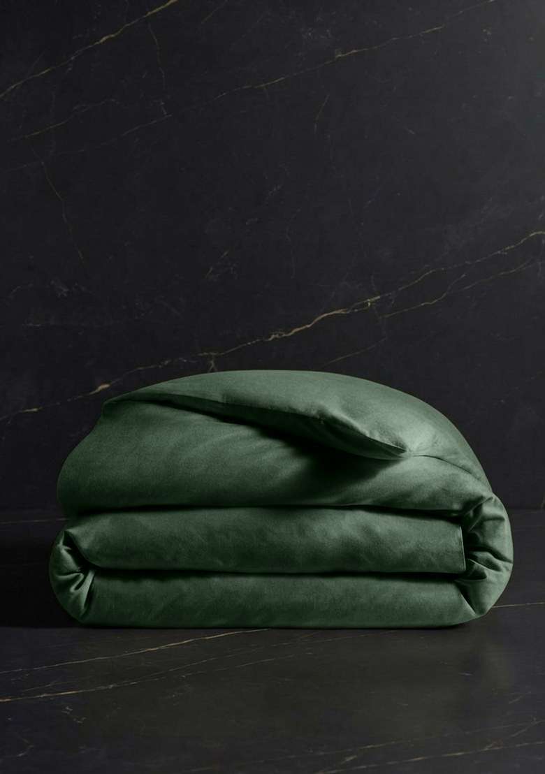 Pine Organic Crisp Percale Duvet Cover - Indya