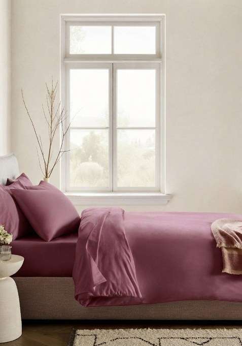 Mid Purple Organic Crisp Percale Duvet Cover