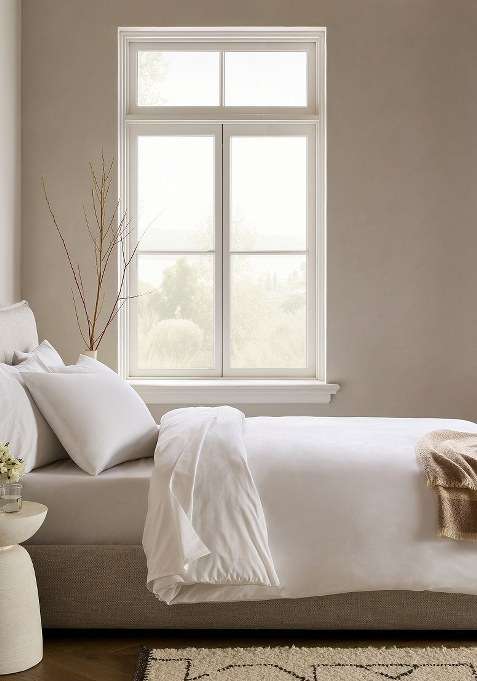 Star White Organic Crisp Percale Duvet Cover