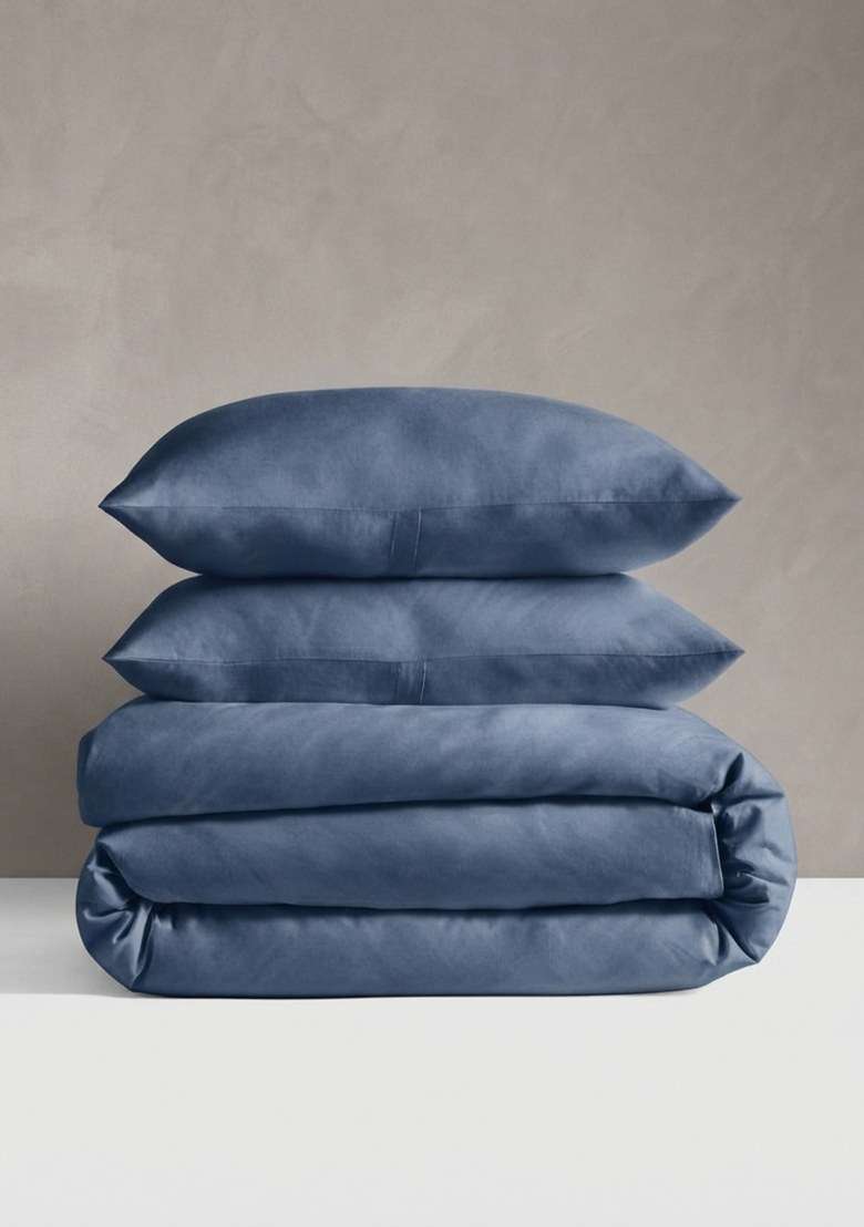 Mineral Organic Crisp Percale Duvet Cover Set - Indya