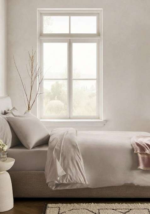 Desert Organic Crisp Percale Duvet Cover Set