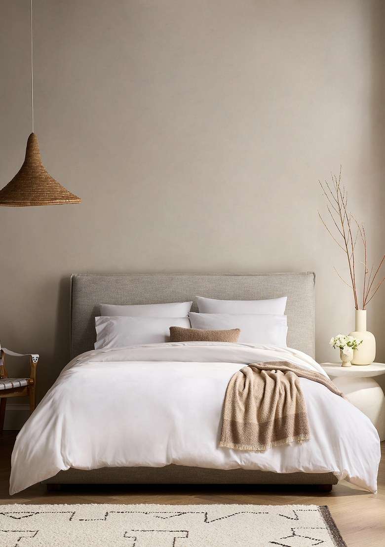 White Organic Crisp Percale Duvet Cover Set - Indya